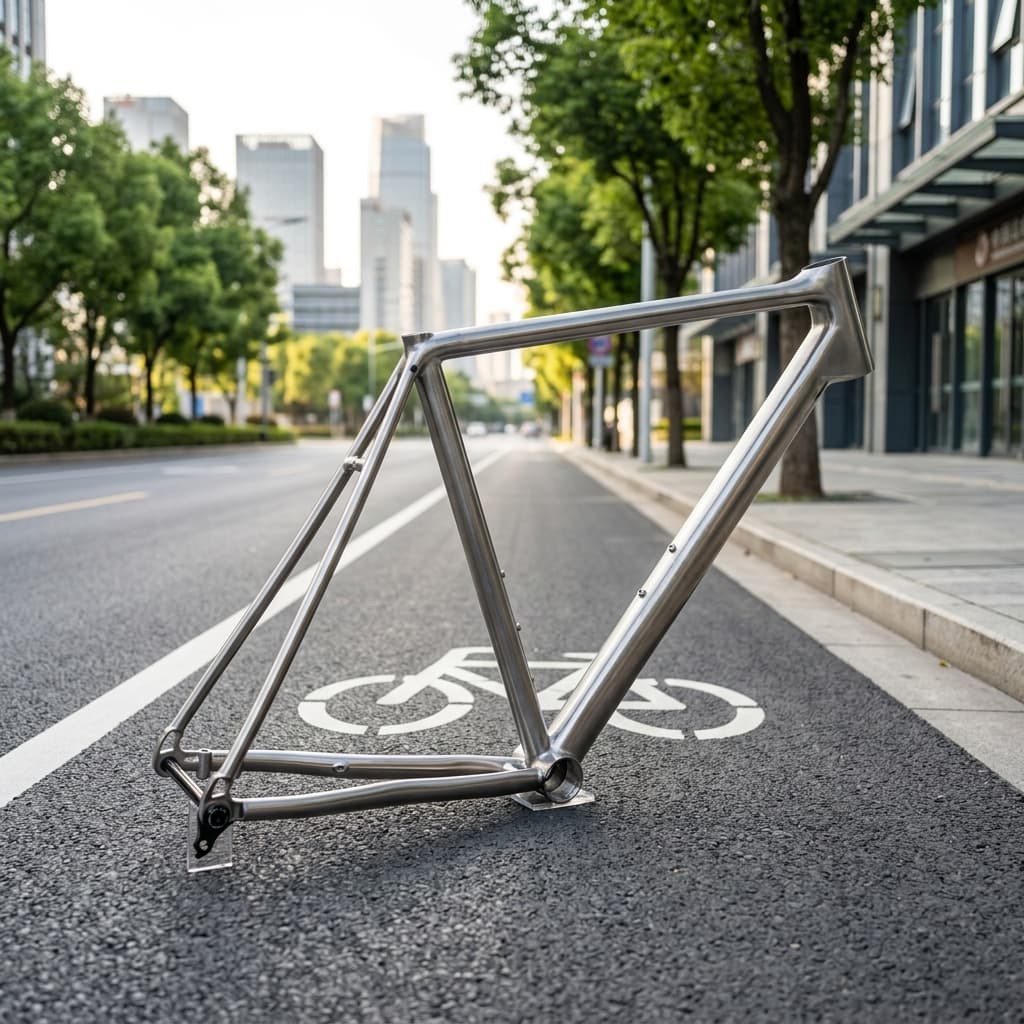PIONEER titanium bike frame, view 3