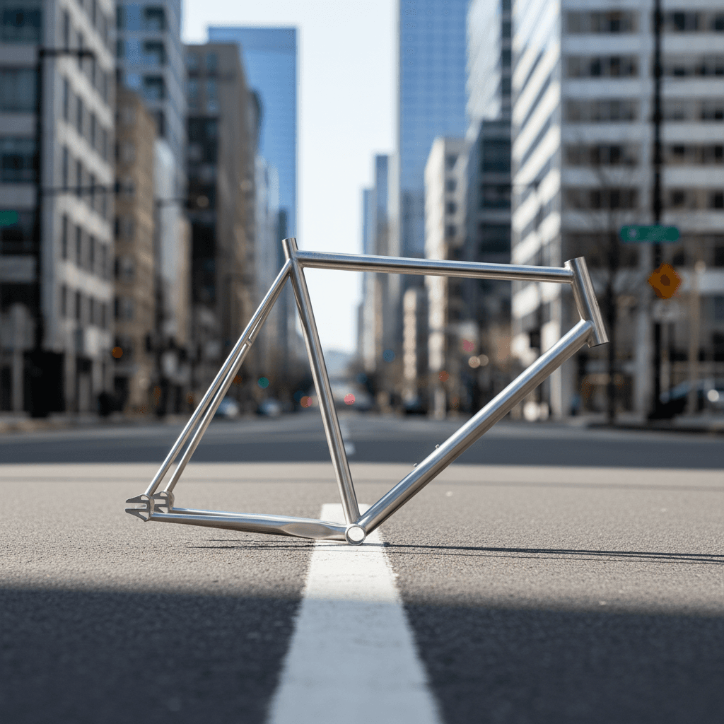 City Fixed Urban titanium bike frame, view 2