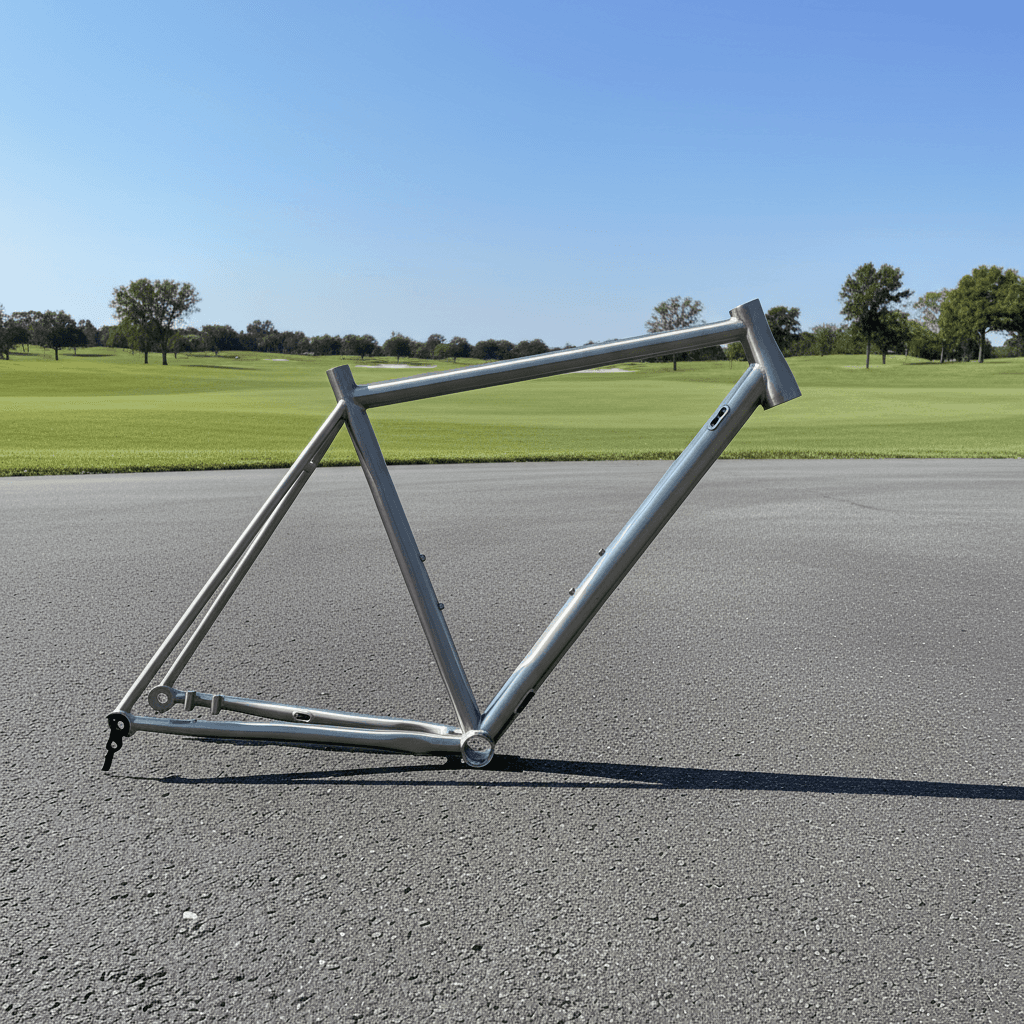 Endurance titanium bike frame, view 2