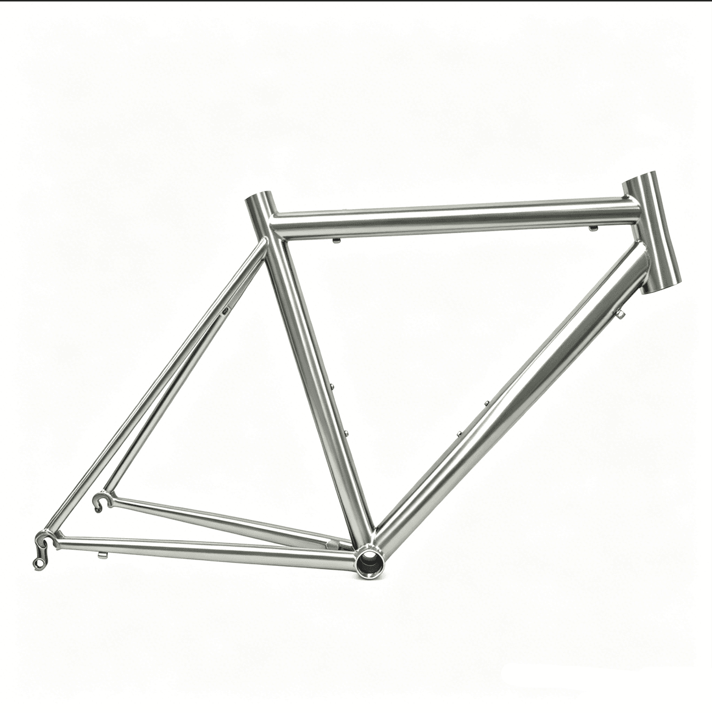 Advanced titanium bike frame, view 2